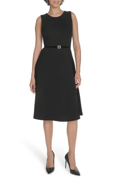 TOMMY HILFIGER TOMMY HILFIGER SLEEVELESS SCUBA CREPE MIDI DRESS