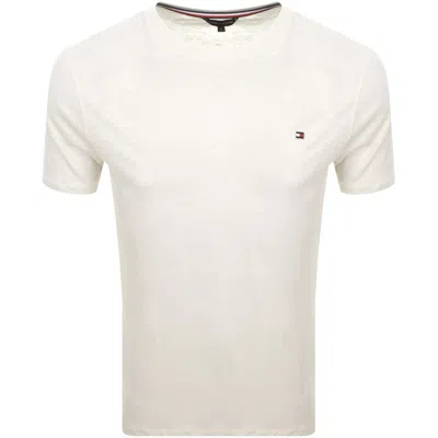 TOMMY HILFIGER TOMMY HILFIGER SLUB LOUNGE T SHIRT IVORY WHITE
