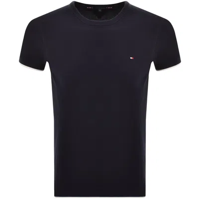TOMMY HILFIGER TOMMY HILFIGER TIPPED KNIT TEE NAVY