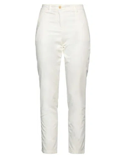TOMMY HILFIGER TOMMY HILFIGER WOMAN PANTS OFF WHITE SIZE 4 COTTON, LYOCELL, ELASTANE