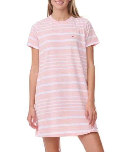 TOMMY HILFIGER WOMEN'S PRINTED SHORT-SLEEVE SLEEPSHIRT