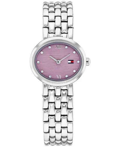 TOMMY HILFIGER WOMEN'S QUARTZ SILVER TONE STAINLESS STEEL BRACELET WATCH, 25MM