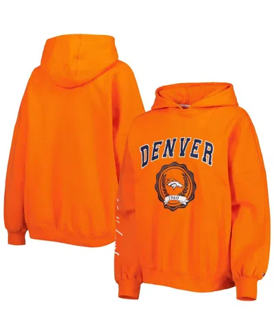 TOMMY HILFIGER WOMEN'S TOMMY HILFIGER ORANGE DENVER BRONCOS BECCA DROP SHOULDER PULLOVER HOODIE