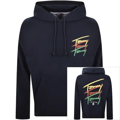TOMMY JEANS TOMMY JEANS SIGNATURE LOGO HOODIE NAVY