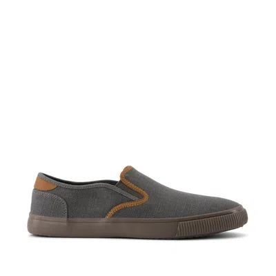 TOMS SHOES BAJA DARK GREY HERITAGE CANVAS SLIP ON SNEAKER