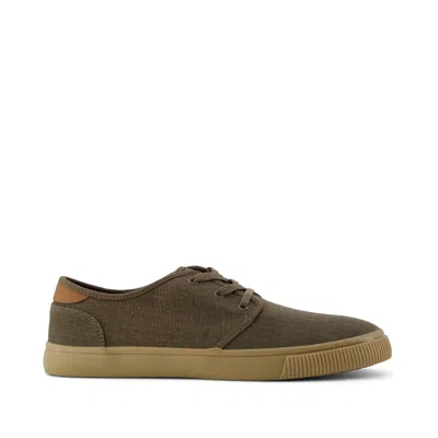 TOMS SHOES CARLO OLIVE HERITAGE CANVAS LACE-UP SNEAKER