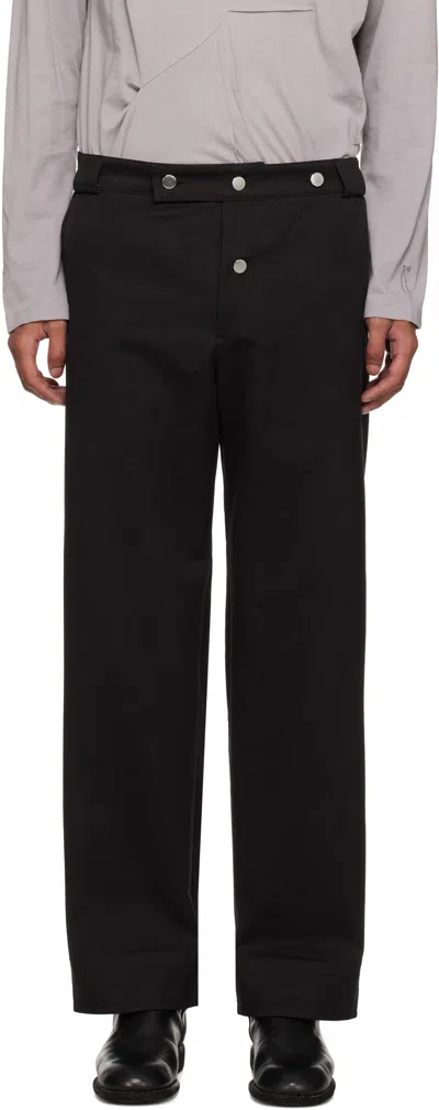 TONDOLO BLACK SIMPLE WORKWEAR TROUSERS