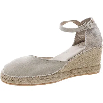 TONI PONS CALDES WOMENS LINEN ANKLE STRAP WEDGE SANDALS