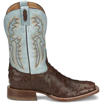 TONY LAMA TONY LAMA CASTILLO SQUARE TOE COWBOY MENS BLUE CASUAL BOOTS EP6093