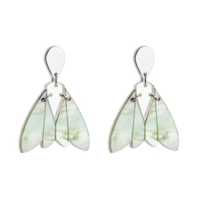 TOOLALLY WOMEN'S GOSSAMER DROP EARRINGS - OPAL GREEN & IRIDESCENT