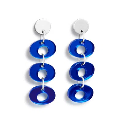 TOOLALLY WOMEN'S HEPWORTH DROP EARRINGS - BLUE MIRROR