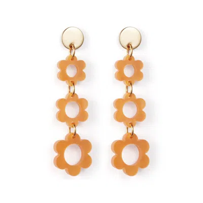 TOOLALLY WOMEN'S YELLOW / ORANGE FLOWER DROPS - ORANGE