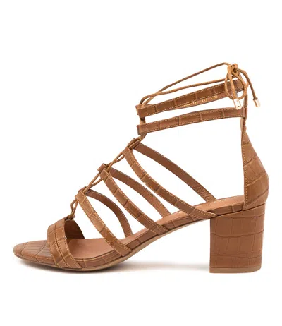 TOP END TOP END GASPAR WHITE CROC WOMENS SHOES DRESS SANDALS HEELED