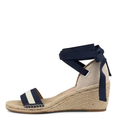 TOP END TOP END GEARY WHITE&BLUE MULTI WOMENS SHOES CASUAL SANDALS HEELED