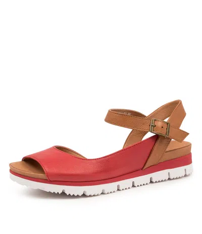 TOP END TOP END LUCAS NAVY TAN LEATHER WOMENS SHOES CASUAL SANDALS SANDALS FLAT