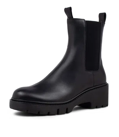 TOP END TOP END XARI BLACK LEATHER CHELSEA BOOTS WOMENS SHOES CASUAL BOOTS ANKLE