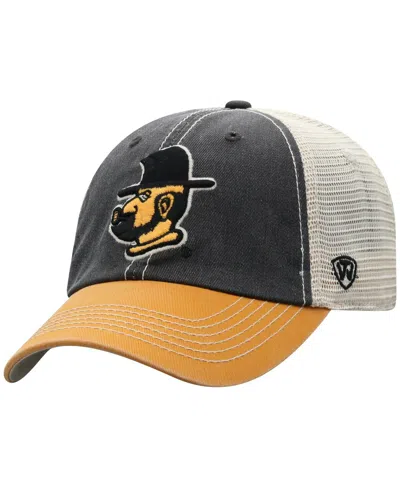 TOP OF THE WORLD MEN'S BLACK APPALACHIAN STATE MOUNTAINEERS OFF ROAD ADJUSTABLE TRUCKER HAT