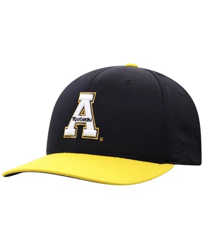 TOP OF THE WORLD MEN'S BLACK APPALACHIAN STATE MOUNTAINEERS REFLEX TWO-TONE FLEX HAT