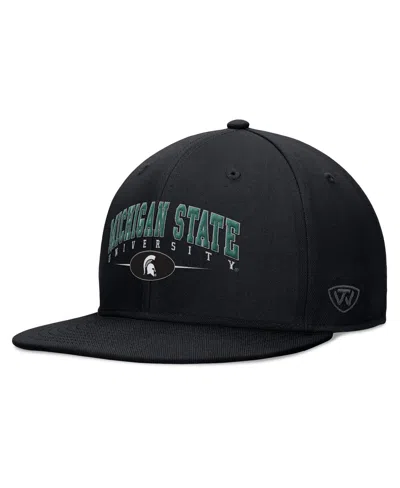 TOP OF THE WORLD MEN'S BLACK MICHIGAN STATE SPARTANS BULLPEN SNAPBACK HAT
