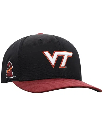 TOP OF THE WORLD MEN'S BLACK VIRGINIA TECH HOKIES REFLEX FITTED HAT