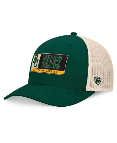 TOP OF THE WORLD MEN'S GREEN/NATURAL BAYLOR BEARS BENNETT TRUCKERÂ ADJUSTABLE HAT