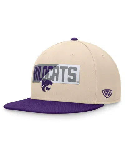 TOP OF THE WORLD MEN'S KHAKI KANSAS STATE WILDCATS GOALASO SNAPBACK HAT