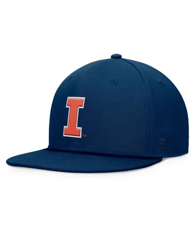 TOP OF THE WORLD MEN'S NAVY ILLINOIS FIGHTING ILLINI FUNDAMENTAL SNAPBACK HAT