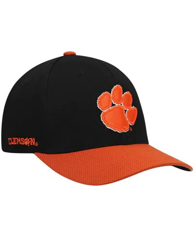 TOP OF THE WORLD MEN'S TOP OF THE WORLD BLACK, ORANGE CLEMSON TIGERS TWO-TONE REFLEX HYBRID TECH FLEX HAT