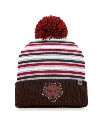 TOP OF THE WORLD MEN'S TOP OF THE WORLD BROWN BROWN BEARS DASH CUFFED KNIT HAT WITH POM