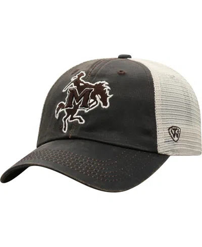 TOP OF THE WORLD MEN'S TOP OF THE WORLD BROWN MCNEESE STATE COWBOYS SCAT MESH TRUCKER SNAPBACK HAT