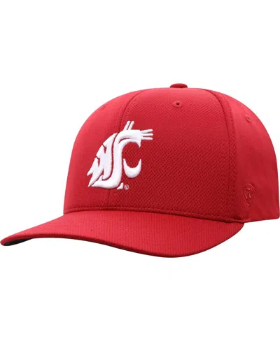 TOP OF THE WORLD MEN'S TOP OF THE WORLD CRIMSON WASHINGTON STATE COUGARS REFLEX LOGO FLEX HAT
