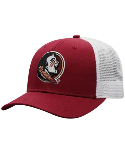 TOP OF THE WORLD MEN'S TOP OF THE WORLD GARNET, WHITE FLORIDA STATE SEMINOLES TRUCKER SNAPBACK HAT