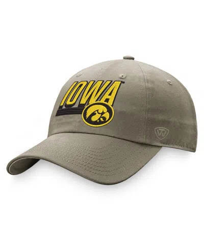 TOP OF THE WORLD MEN'S TOP OF THE WORLD KHAKI IOWA HAWKEYES SLICE ADJUSTABLE HAT