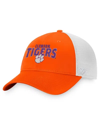 TOP OF THE WORLD MEN'S TOP OF THE WORLD ORANGE CLEMSON TIGERS BREAKOUT TRUCKER SNAPBACK HAT