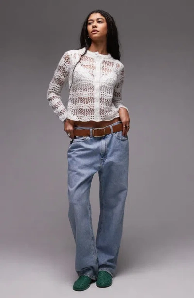 TOPSHOP TOPSHOP OPEN STITCH CARDIGAN