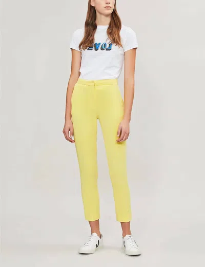 TOPSHOP WOMEN'S CROPPED LEMON PANTS IN YELLOW
