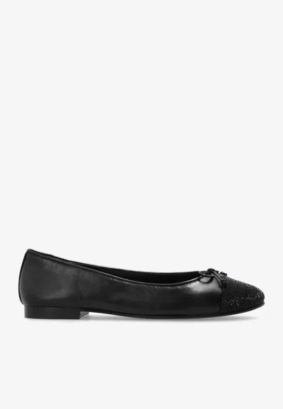 TORY BURCH CAP-TOE PAVÉ BALLET FLATS