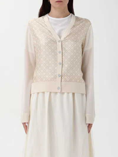 TORY BURCH CARDIGAN TORY BURCH WOMAN COLOR BEIGE