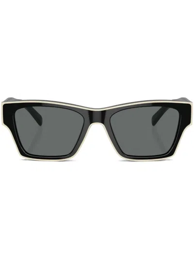 TORY BURCH CONTRASTING RECTANGLE-FRAME SUNGLASSES