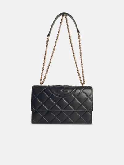 TORY BURCH 'FLEMING' BLACK LEATHER CROSSBODY BAG