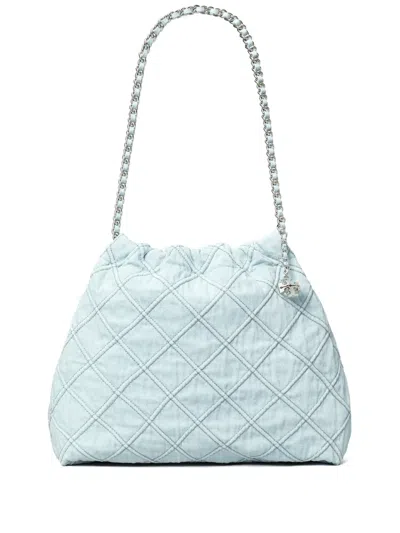 TORY BURCH FLEMING DENIM HOBO BAG