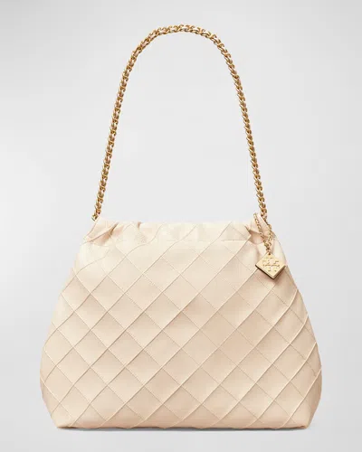 TORY BURCH FLEMING DRAWSTRING LEATHER HOBO BAG