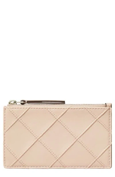 TORY BURCH TORY BURCH FLEMING QUILTED ZIP LEATHER CARD CASE