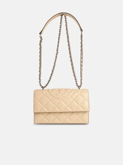 TORY BURCH 'FLEMING' SMALL CREAM LEATHER CROSSBODY BAG