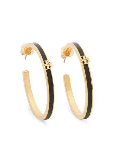 TORY BURCH KIRA ENAMEL HOOP EARRINGS