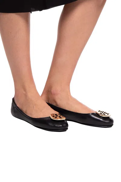 TORY BURCH TORY BURCH LEATHER BALLET FLATS WITH LOGO