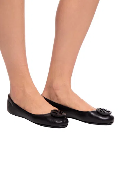 TORY BURCH TORY BURCH LEATHER BALLET FLATS WITH LOGO