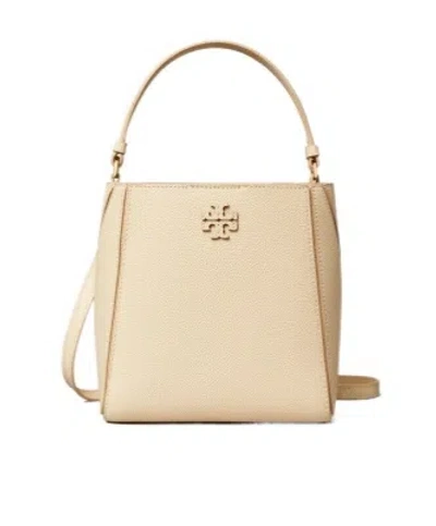 TORY BURCH TORY BURCH SMALL MCGRAW LOGO PLAQUE BUCKET BAG