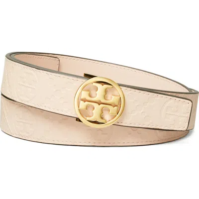 TORY BURCH TORY BURCH MILLER DEBOSSED T MONOGRAM LEATHER BELT