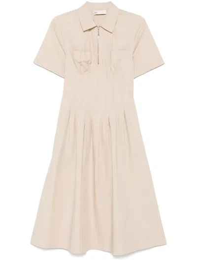 TORY BURCH POPLIN PLEAT-WAIST DRESS